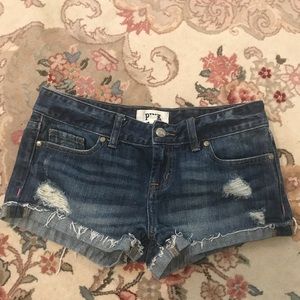 PINK Victoria Secret raw cuffed denim shorts.